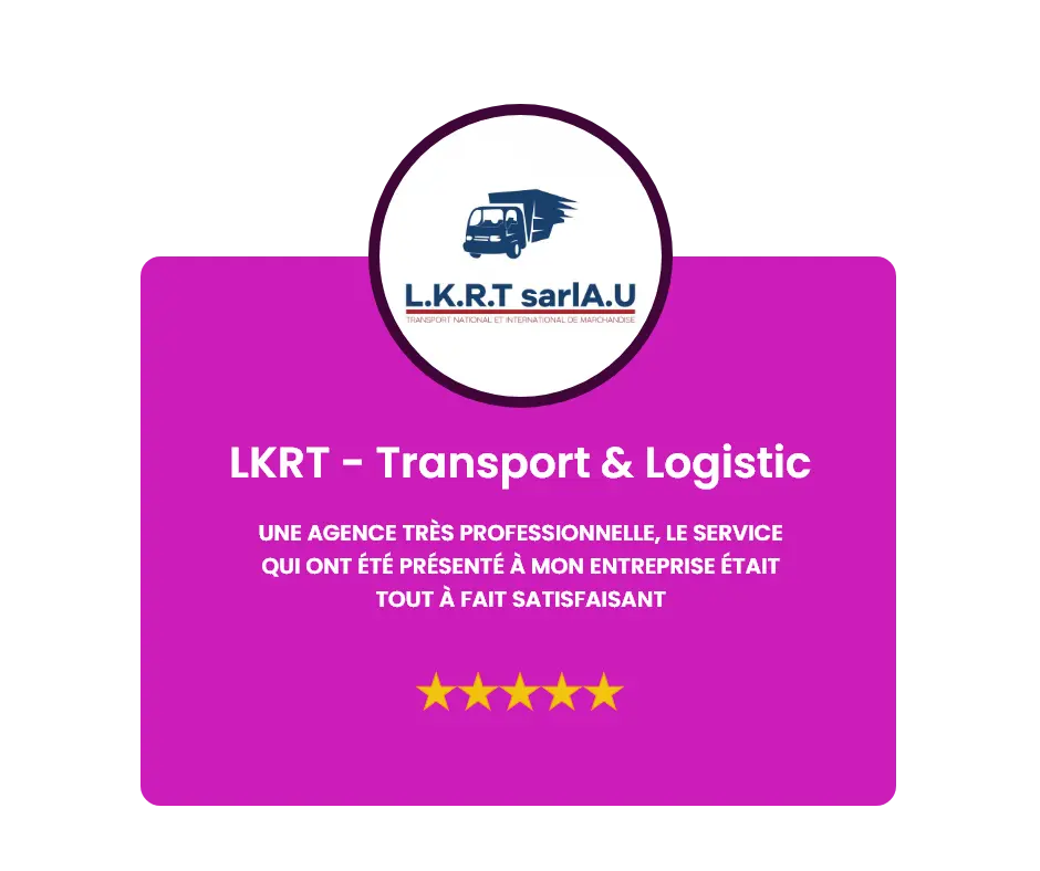 meilleur agence de communication digitale Tanger Maroc avis Lkrt transport et logistique